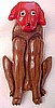 BP202 wood/red bakelite sitting dog pin